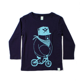 Minti Long Sleeve Tee Baseball Bear Midnight